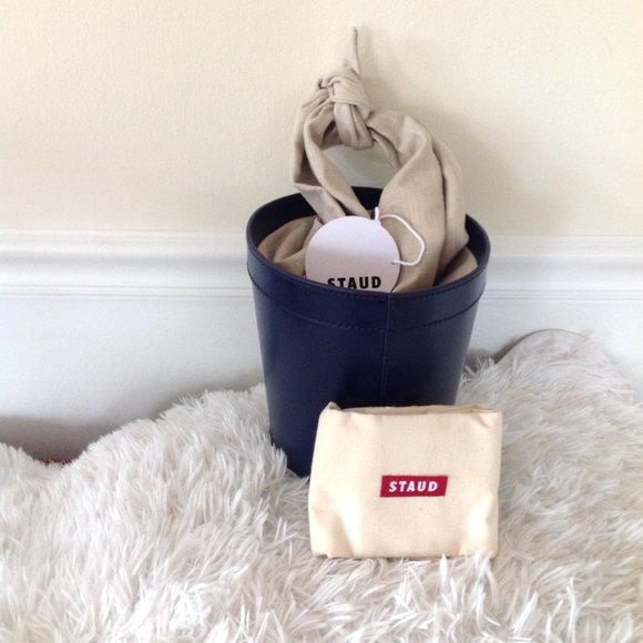 STAUD Britt Leather & Canvas Bucket Bag - Picture 12 of 13